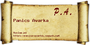 Panics Avarka névjegykártya